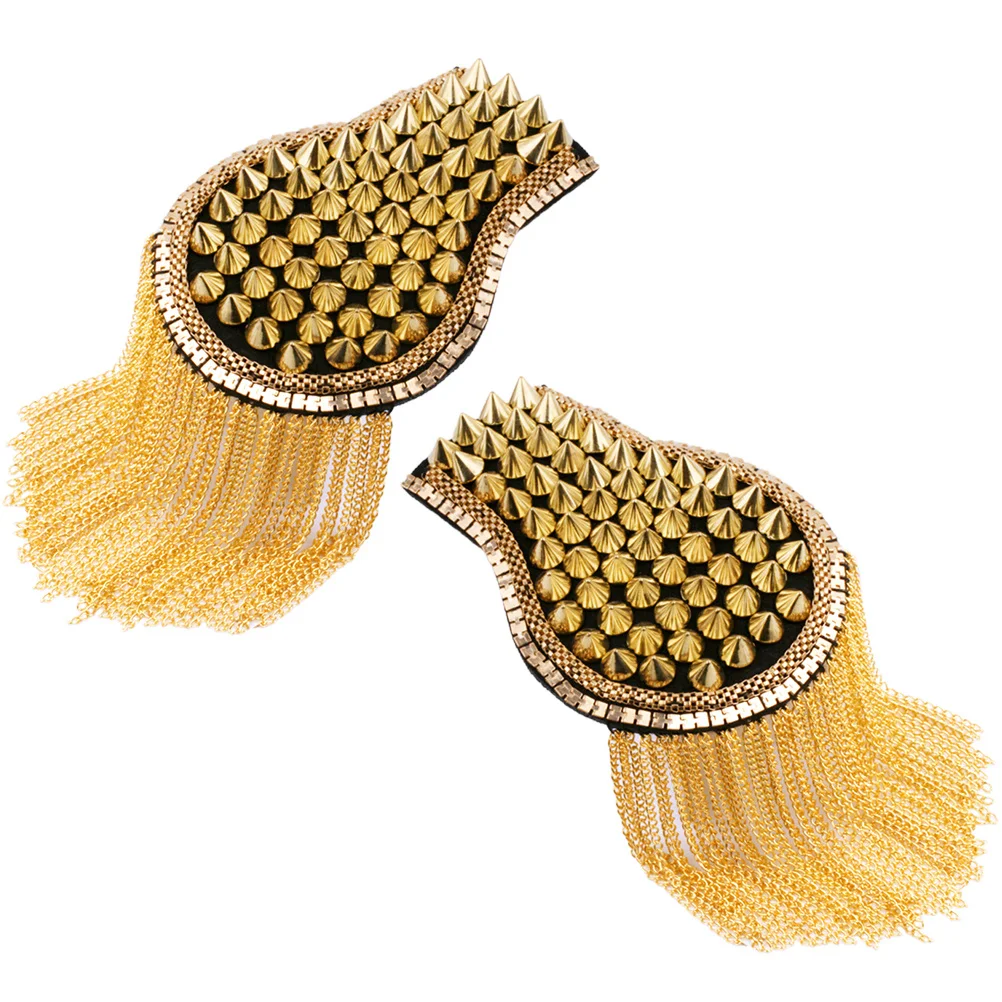 

1Pair Fringe Epaulet with Safety Pins Easy to Match Exquisite Details Costume Accessories for Clothing Decoration Riveted