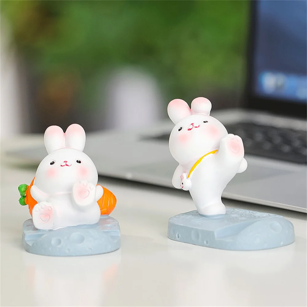 Cute 3D Cartoon Bracket Dancing Rabbit Phone Holder Ring Accessories Shake Bunny Phone Stand Bracket For 14 13 12