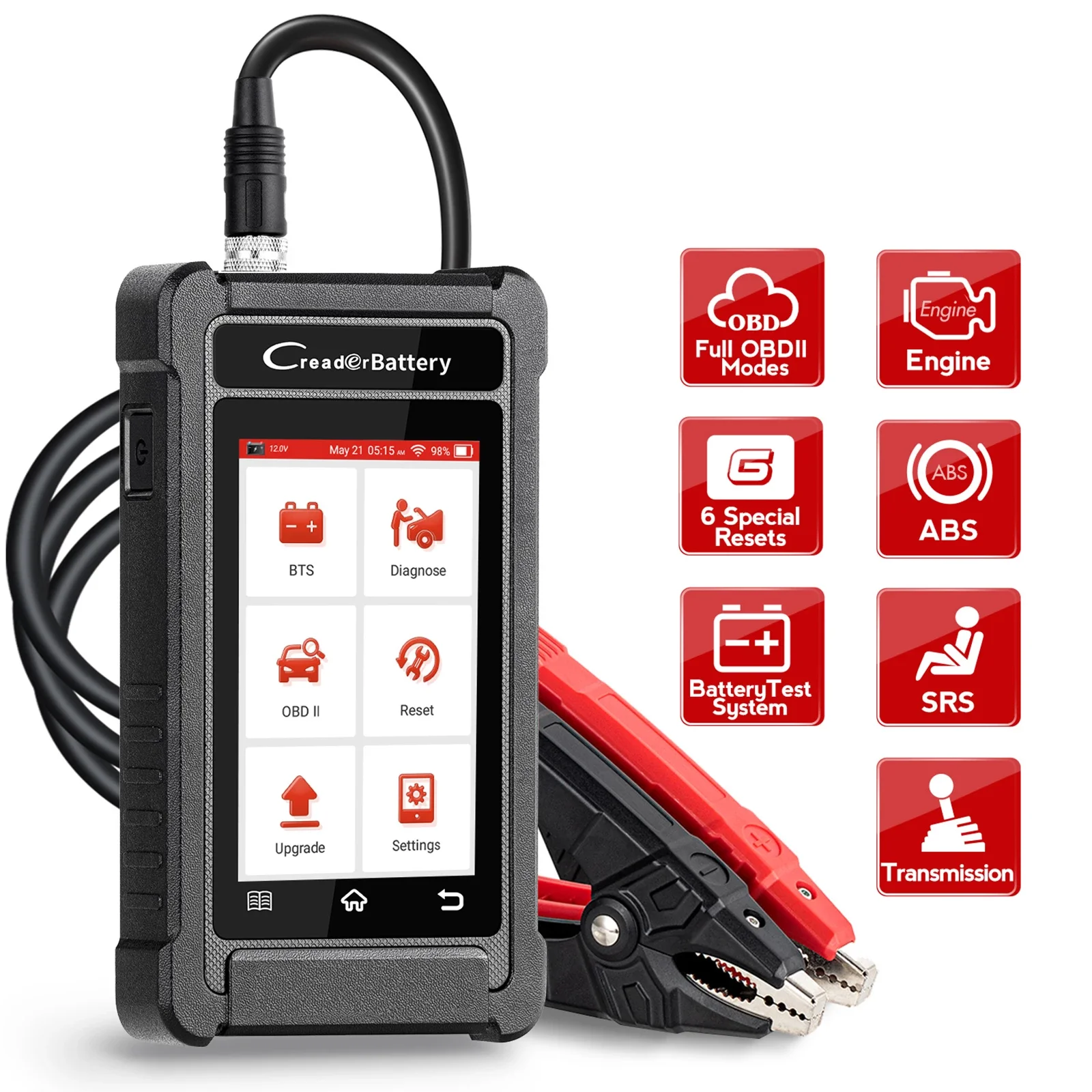 

X431 CRB5001 OBD2 Scanner 12V Car Battery Tester Auto ENG ABS SRS AT Diagnostic Tools OIL BMS TPMS 6 Reset Free Update