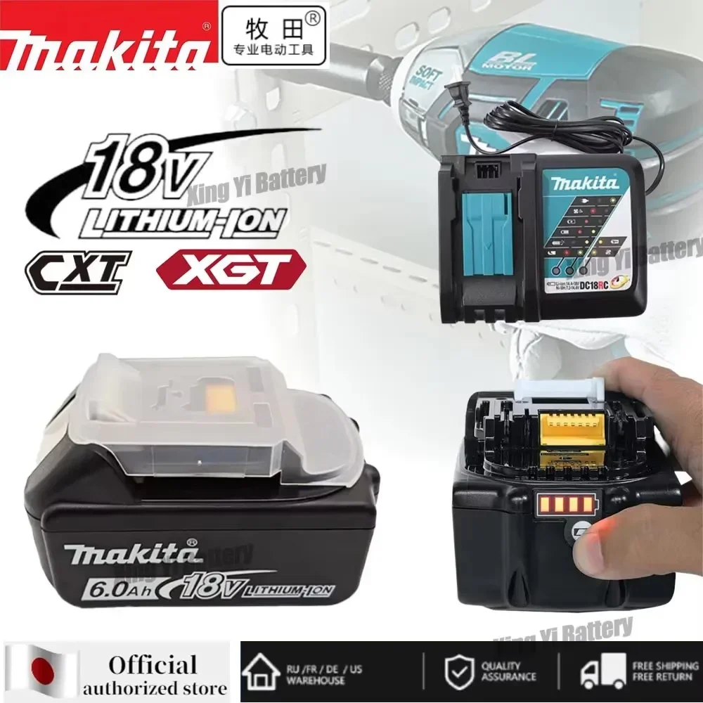 

Original makita 18 v battery BL1860 BL1850B BL1840 BL1830 screwdriver battery & charger 21v Replacement Power Tool Batteries