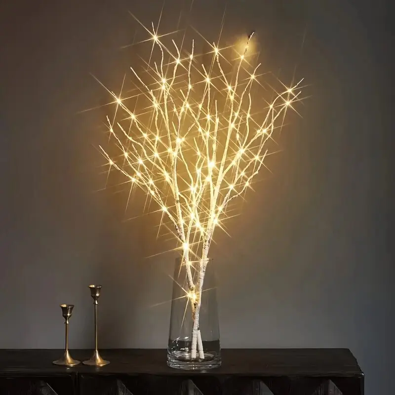 20/50LED Artificial White/Brown Tree Branches Lights Indoor Battery/USB Powered Decoration Lights for Wedding Thanksgiving Xmas