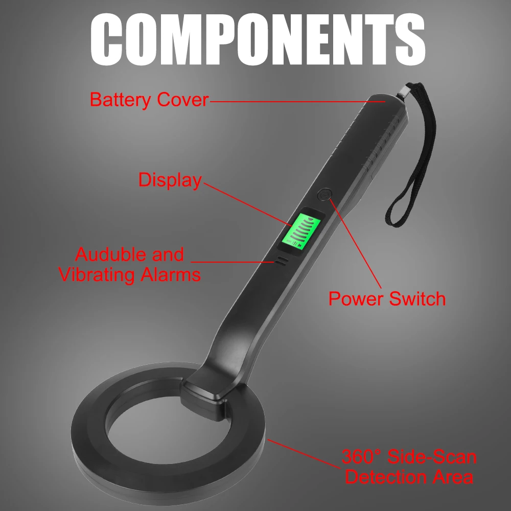 Multi-purpose Metal Detector High Sensitivity Waterproof Portable Metal Detector With Audio And Vibration Alarms 360 ° Scanning