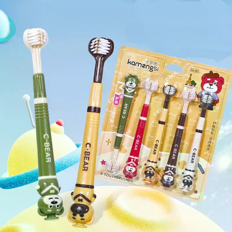/ACR/5PCS Raised Tongue Coating Brush Soft Bristles Toothbrush Children 3-Sided Dopamine Toothbrush For Comprehensive Cleaning