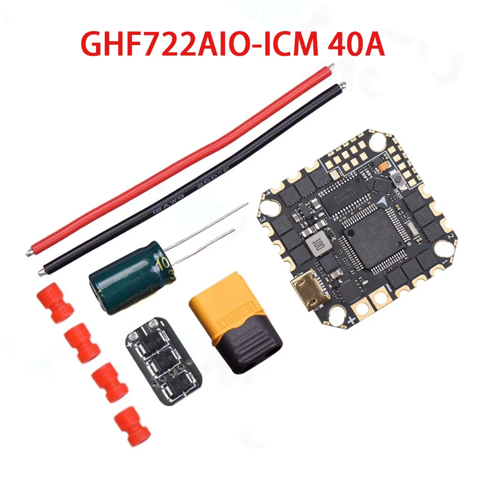 

JHEMCU GHF722AIO-ICM 40A AIO Flight Control ESC Integrated 4in1 5V 2-6S for FPV Freestyle CinewhoopFPV Racing Traversing Machine