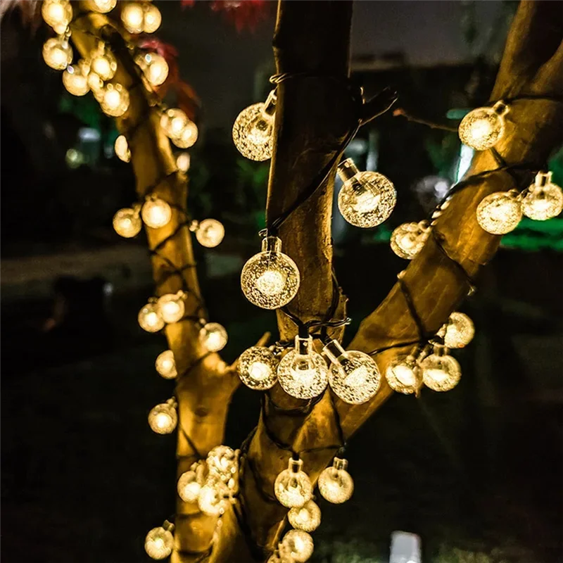 Top Sale Solar Bubble Balls Lamp String Lights Outdoor Water Outdoor Waterproof Christmas Lights Patio Holiday