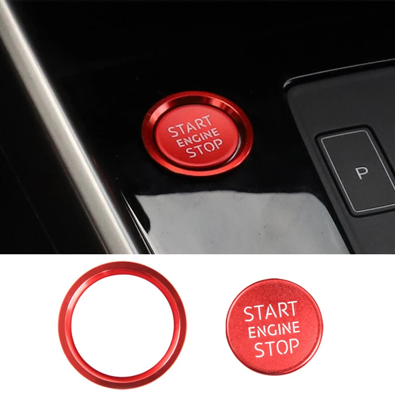 Auto-Styling Motorstart-Stopp-Knopf-Abdeckung Aufkleber Ring Gehäuse Passend für Audi A4 A5 A6 A7 Q5 Auto-Zubehör