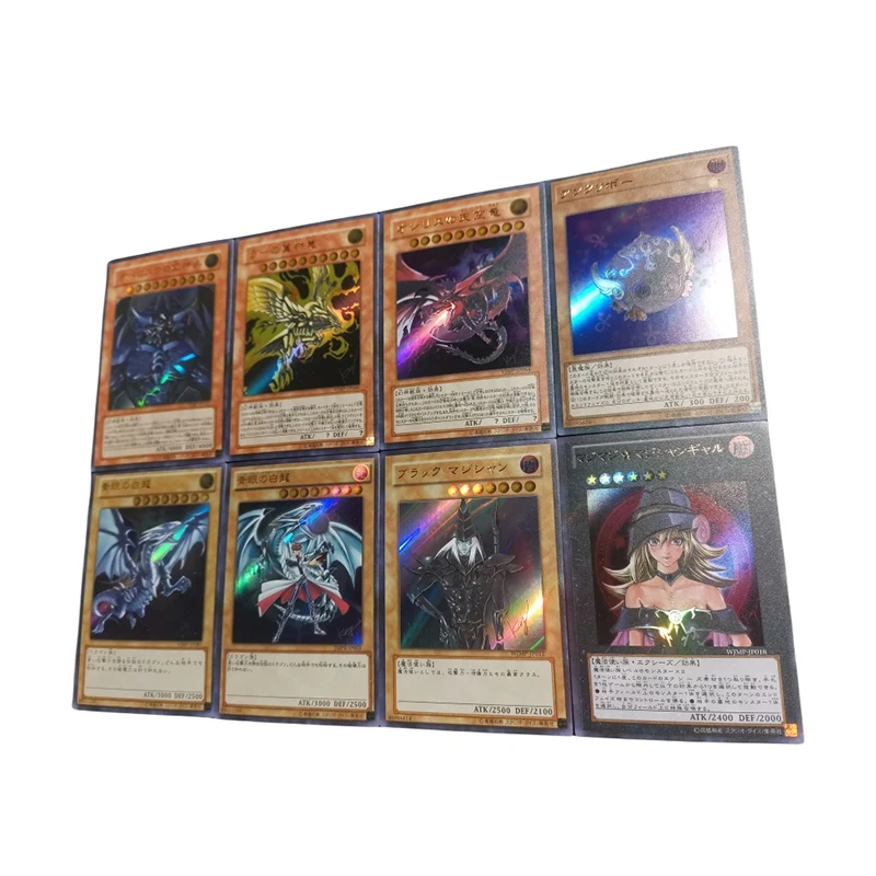 Diy Homemade Yu-Gi-Oh! Blue-Eyes White Dragon Anime Character Bronzing Collection Flash Card Cartoon Toy Card Christmas Gift