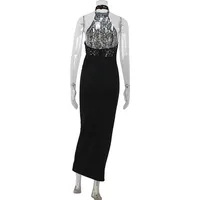 Lace Patchwork Dresses For Women Fashion Sexy Streetwear Solid Sleeveless Tank Sheath Hip Wrap Long Vestidos Robe Female Elegant - Image 6