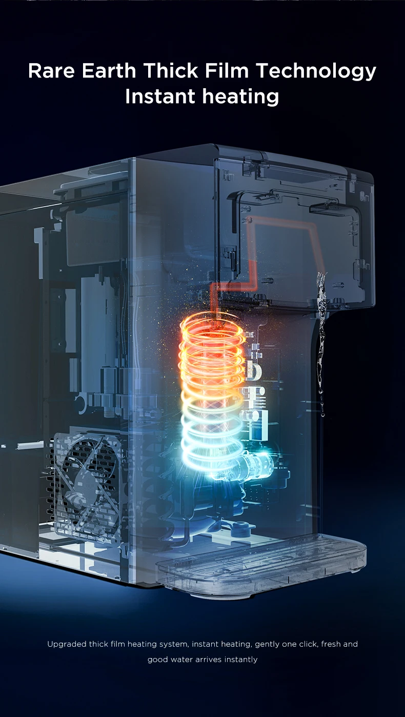 High Quality Instant Hot Cold Direct Drinking 6 Stages Sparkling Water Filter Dispenser 100GPD RO Home Water Purifier Supplier