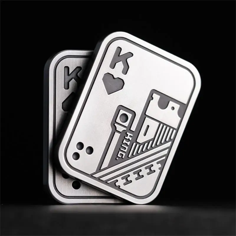 Poker Fidget Magnetic Stainless Steel Poker Push Card Metal EDC Hand Spinner Fidget Toy Autism Sensory Toys Stress Relief