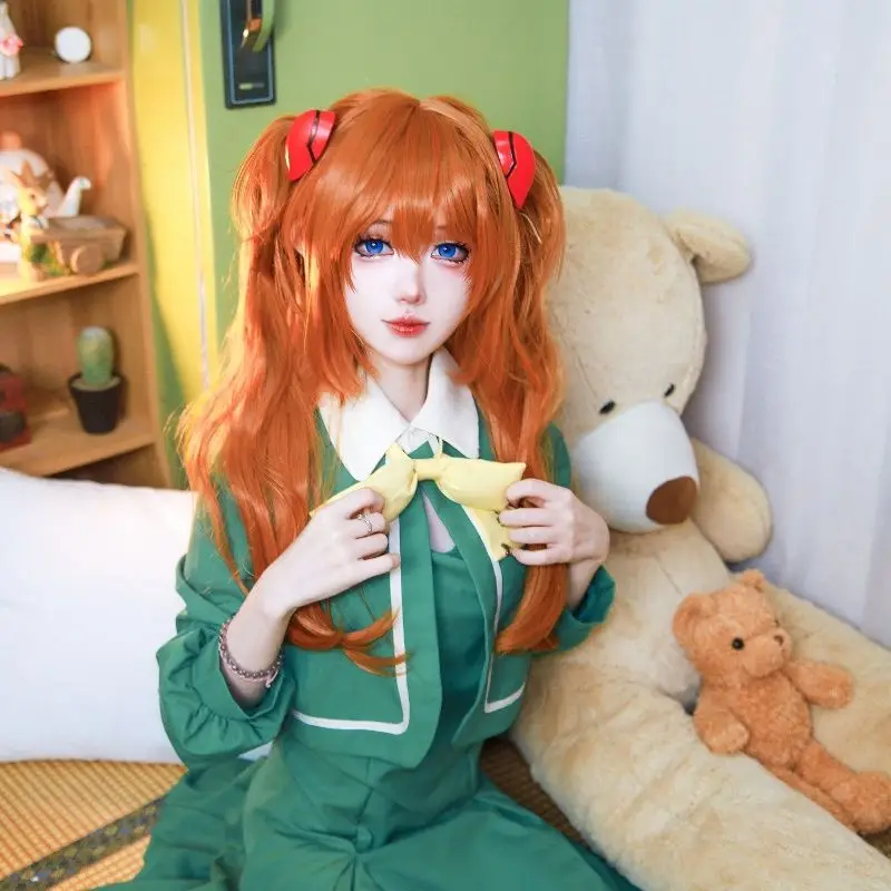 Vêtements de cosplay Asuka Langley Soryu, robe de dessin animé mignon, perruque Kawaii japonaise, périphérique d'anime, cadeau d'anniversaire pour un ami, nouveau