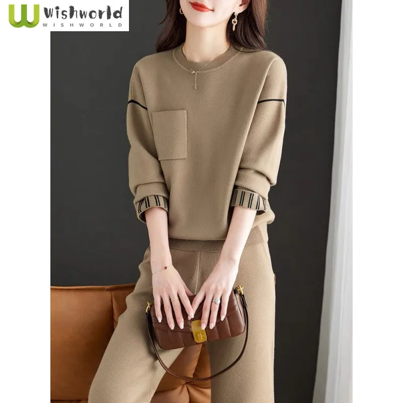 

Spring and Autumn New Luxury Fashion Set Age Reducing Western Leisure Elegant Women's Two Piece Set