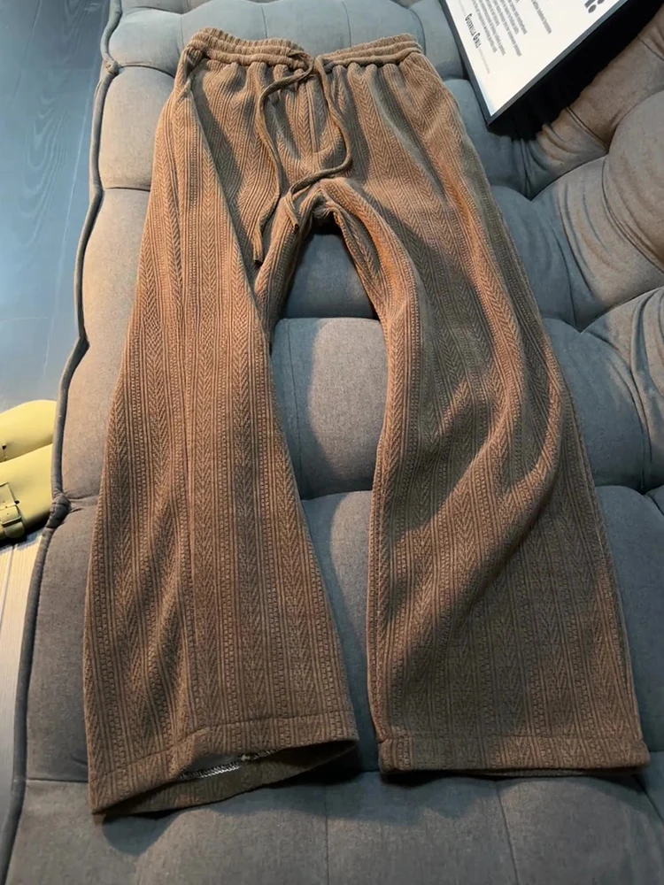 

Мужские широкие брюки Caramel American Sle: осенние, высококачественные, струящиеся, спортивные, повседневные, длинные штаны для отдыха