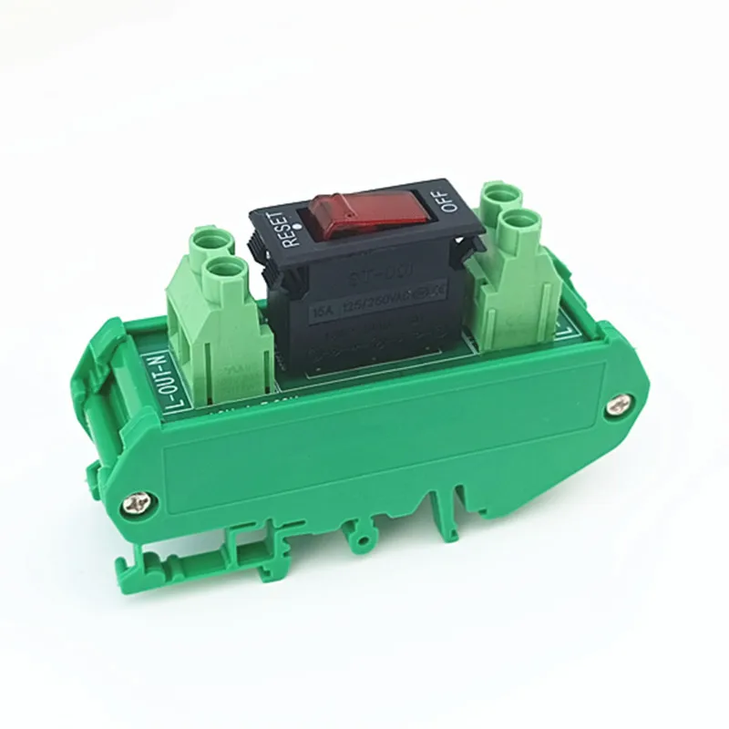 DIN Rail MountRocker Switch Thermal Circuit Breaker Overload Protector Module.
