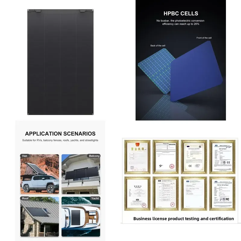 Oem Custom Shape Flexible Solar Panel 50W ETFE Surface Durable Structure for Special Project and Architectural Decoration Use