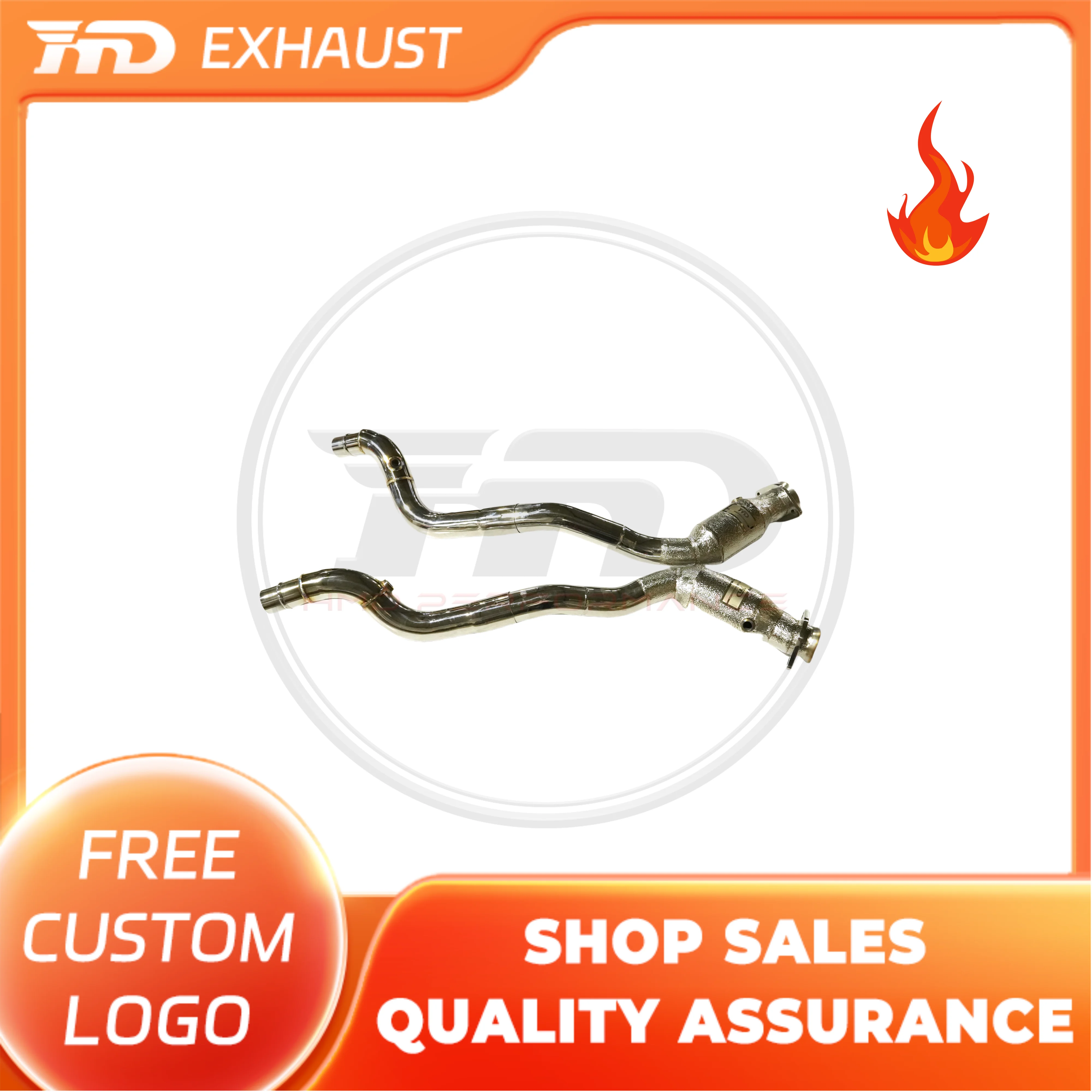 

HMD Exclusive customization Stainless steel Exhaust Manifold Downpipe For Jaguar F-TYPE 3.0with heat shield