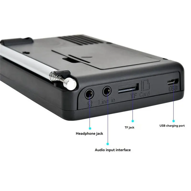 Hanrongda K-603 Elderly Full-Band Radio Bluetooth Card Recording MP3 Player Portable Radio With Backlit LCD, Sleep Timer