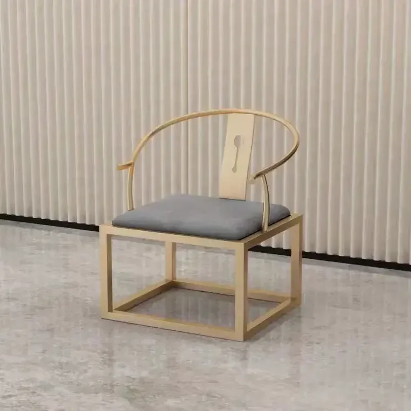 Modern Iron Single Armchair for Guest Reception Creative Design Tea Ceremony Chair Master Use Living Room Furniture Modern Home