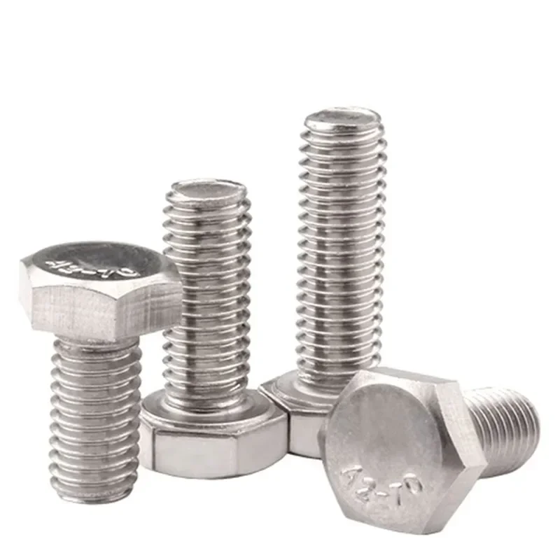 Bulloni a testa esagonale filettati grossolani in acciaio inossidabile 1/4 da 304 "-20 viti a testa esagonale DIN 933 10 pezzi