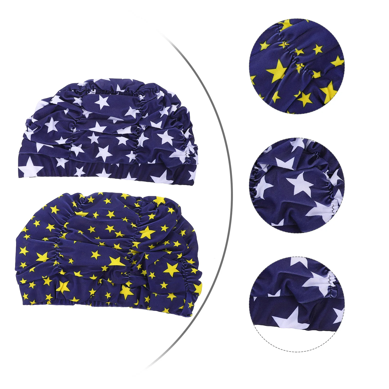 

2 шт., красочная легкая водонепроницаемая шапочка для плавания премиум-класса, плиссированная шапочка для плавания для взрослых, унисекс, спортивный аксессуар для плавания