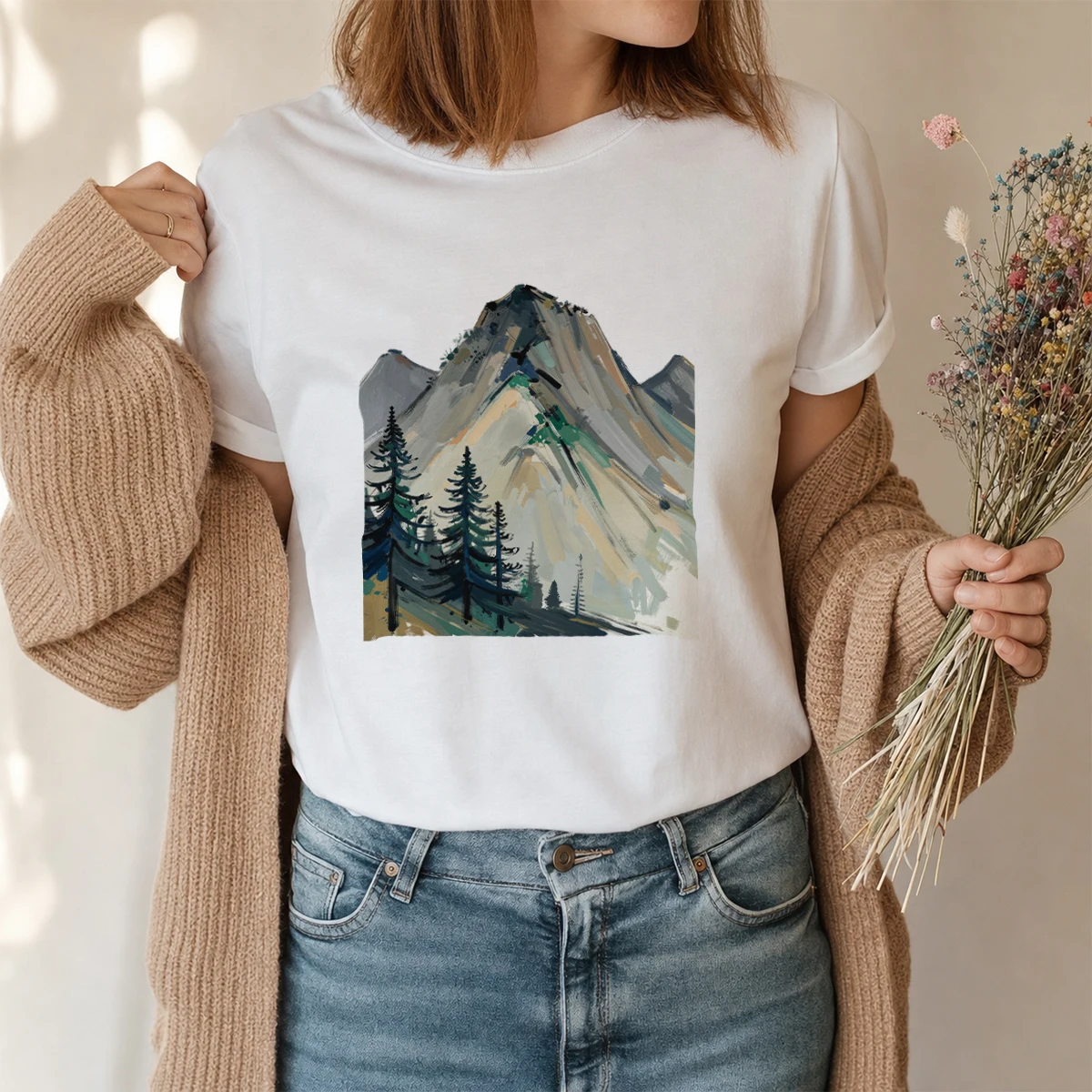 Women Formal Wear Designers - Kaos Wanita Desain Wanderlust Bahan Katun