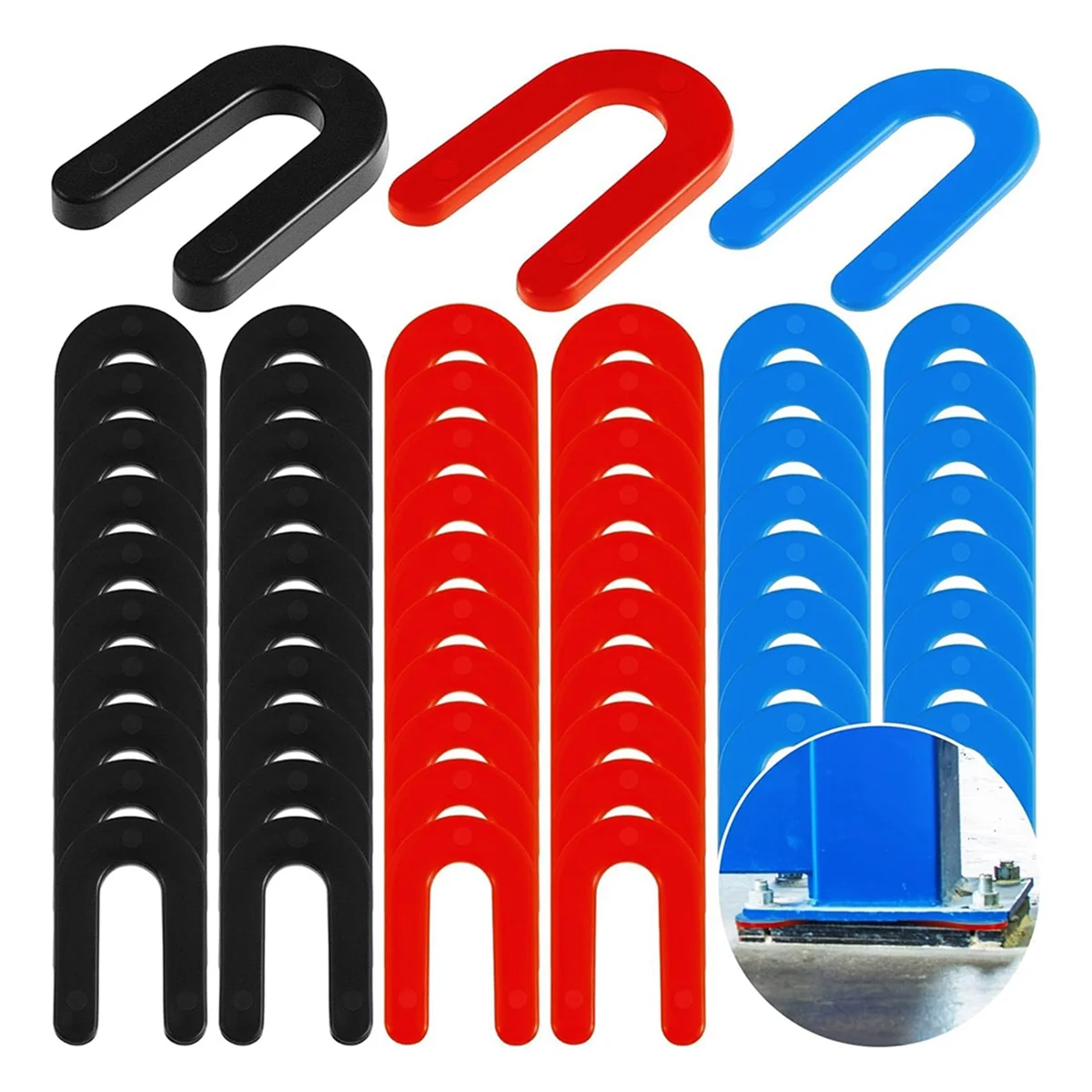 60 Pcs Auto LiftInstallation Leveling Shim Kit 2 Post 4 Post Lift Shims for SurfaceMount Automotive Car Repair