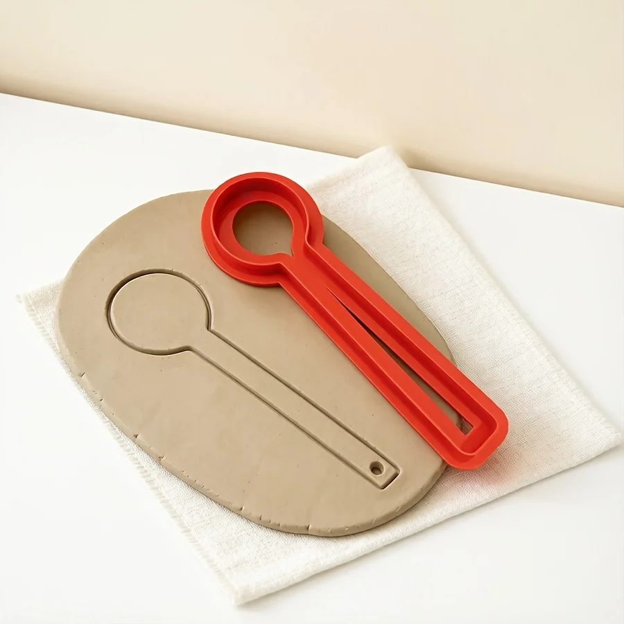 Löffelförmiges Ton-Schneidewerkzeug, DIY-Löffelhersteller für Polymerton und Steingutkeramik, mit Löffelablage und Dekorationswerkzeugen, geeignet für – Detail 4