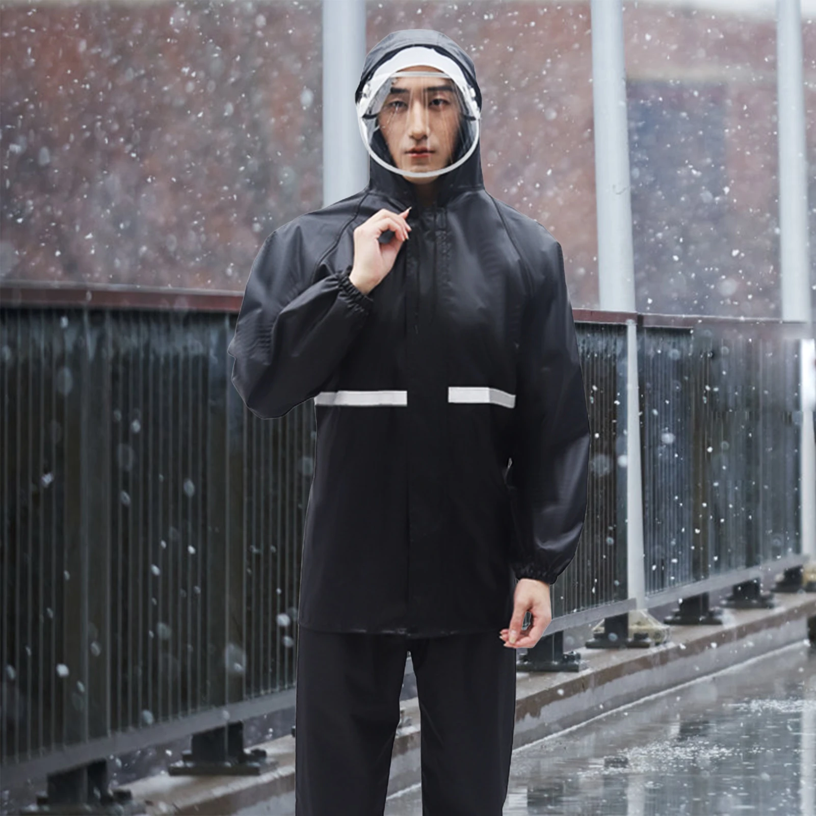 Motorcycle Rain Suit 2 Piece - طقم بدلة مطر من قطعتين، معطف