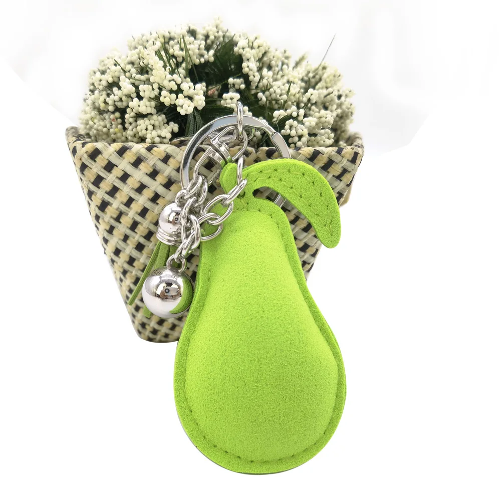 Fashion Creative Avocado with Full Crystal Rhinestone Keyrings Key Chains Rings Holder Purse Bag For Car Lovely Keychains