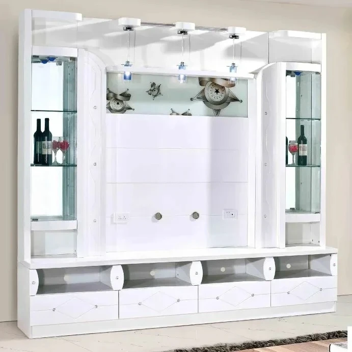 A55 Living room integrated TV cabinet, modern simple combination wall European multi-functional storage background wall cabinet