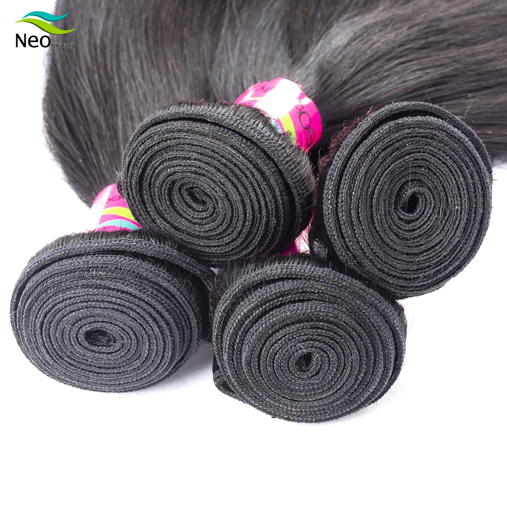 Neobeauty Brazilian Hair Weave Human Hair Bundles Weave Straight Bundles 30  Inch Bundles Remy Hair Extensions Tissage