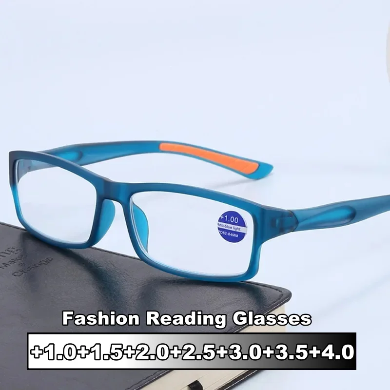 

Women Men Rectangular Reading Glasses Unisex New Trend HD Lens Eyeglasses Fashion Retro Blue Light Blocking Presbyopia +1.0+4.0