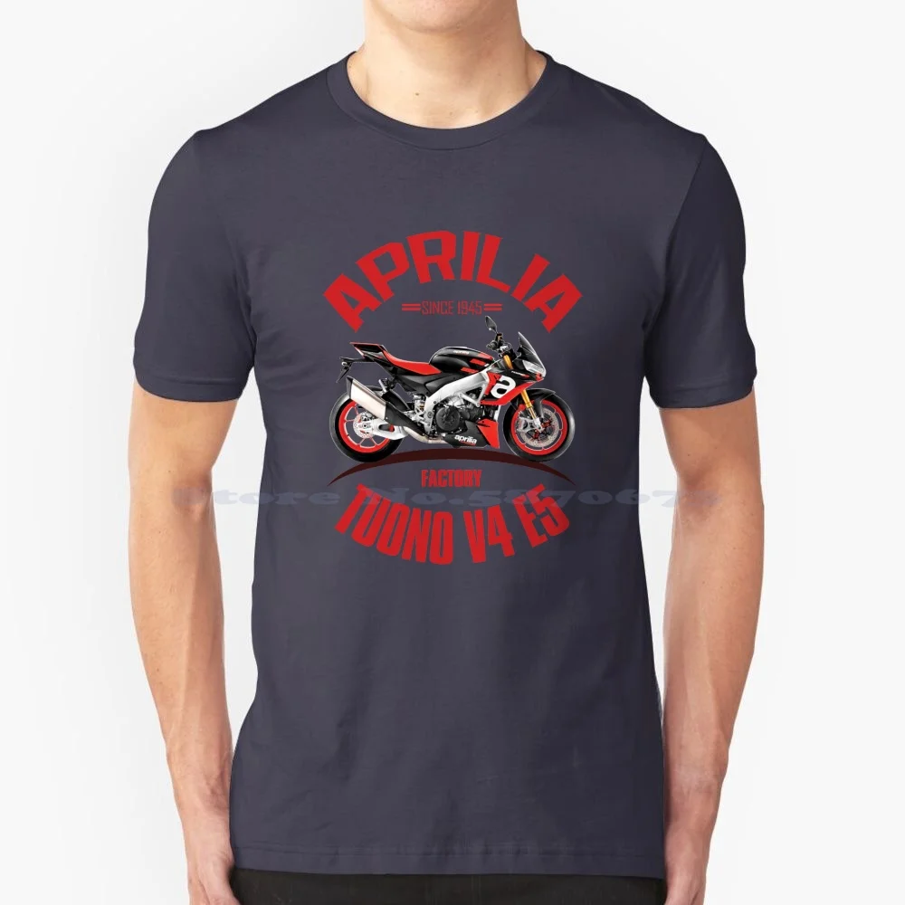 Designer Motorcycle Of Tuono V4 E5 Factory T Shirt 100% Cotton Tee Tuono V4 E5 Racing Tuono 660 Tuono V4 Factory Rs 660 Acid