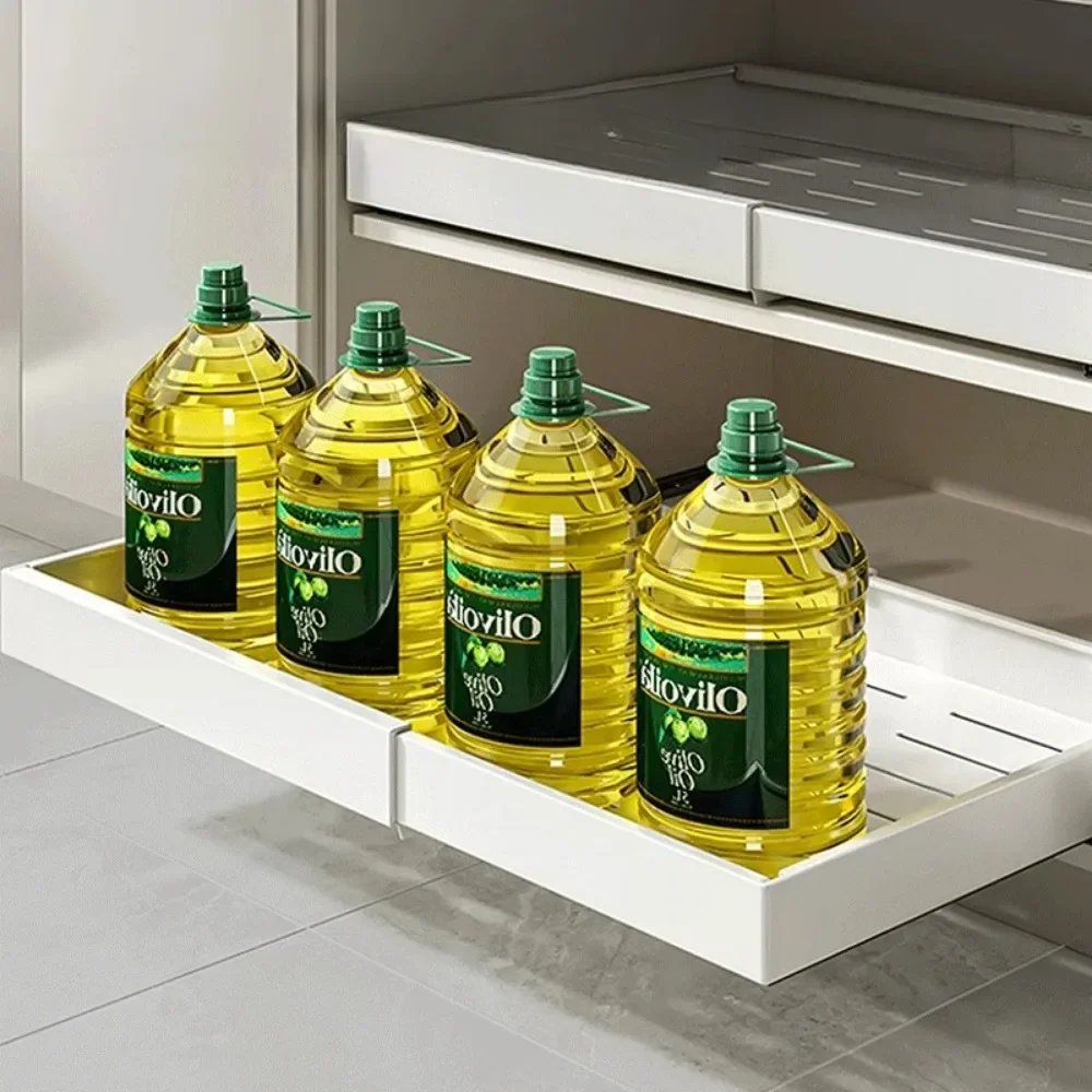 Picture 5: Adjustable Pull-Out Cabinet Storage Rack Slides Out Cabinets Drawers For Kitchen Use Non Punching Pull Out Slide Storage Racks