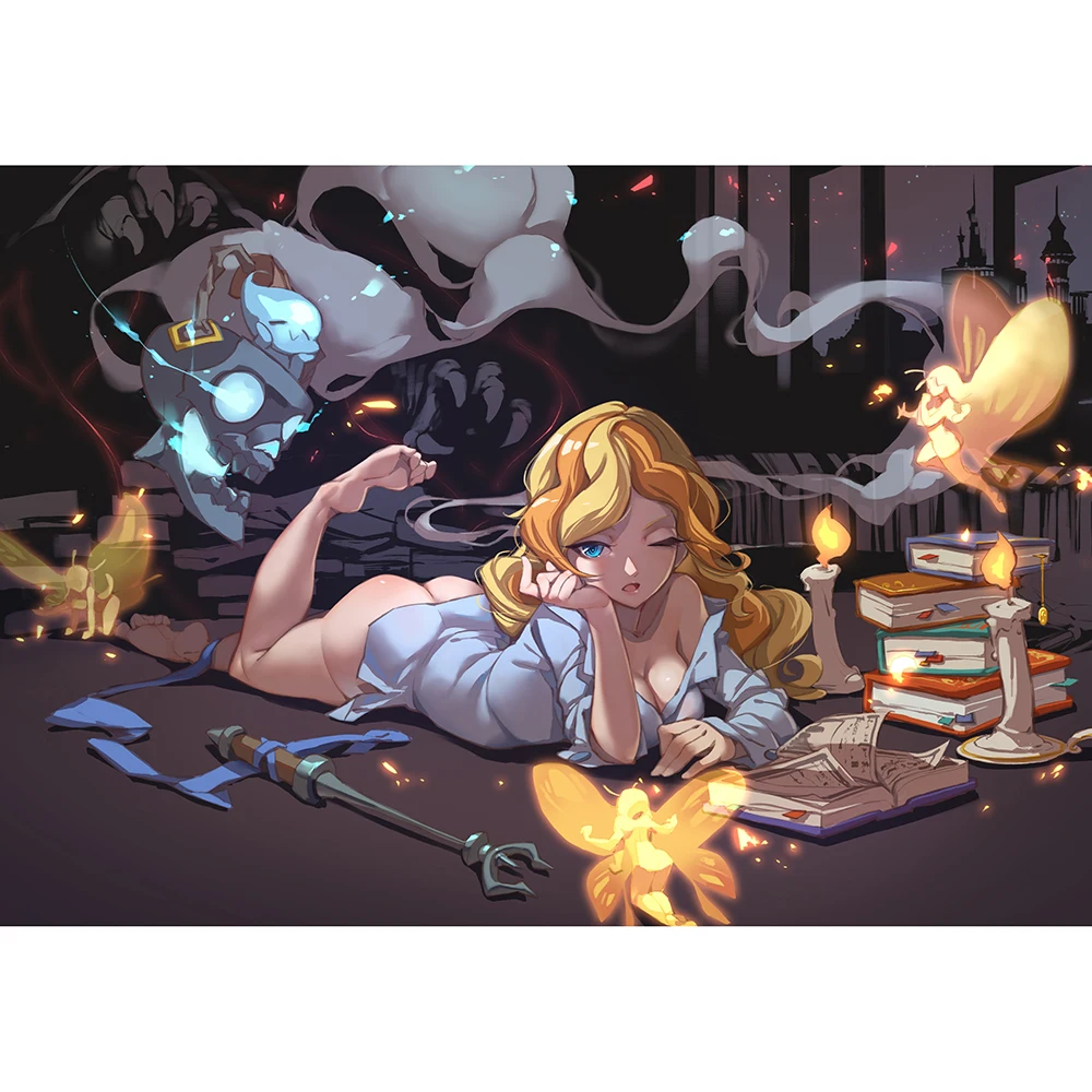 

Blonde Sexy Beauty Playmat Art Picture Mat Cards Cover MGT Cards Protector DTCG MTG TCG Mousemat/Star Reals Board Games