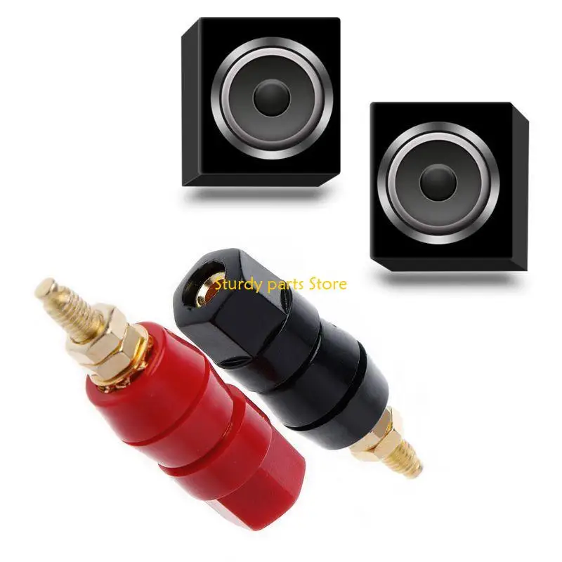 97QC Speaker Terminal Banana Plug Red Black Connector Amplifier Binding Post