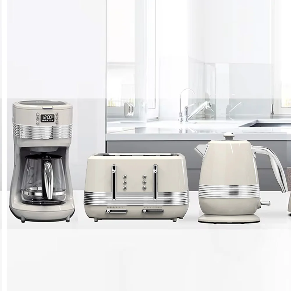 2026 Hot Sale Toaster And Water Kettle Kitchen Appliance Sets Coffee Maker Machine Stainless Steel Electric Kettle And Toaster