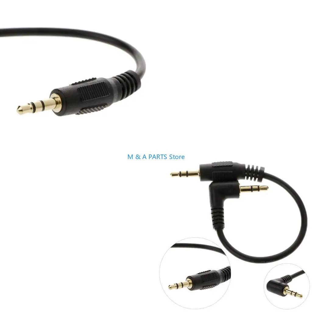 U1JF Cable 90 Degree 3.5mm Male to Male Stereo Cable for Car AUX Speaker