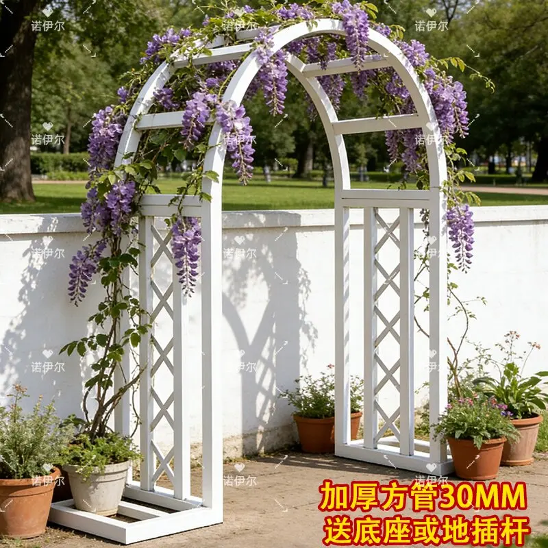 High-grade European arch flower stand Outdoor garden Rose climbing vine shelf Villa courtyard arched bracket Climbing grape