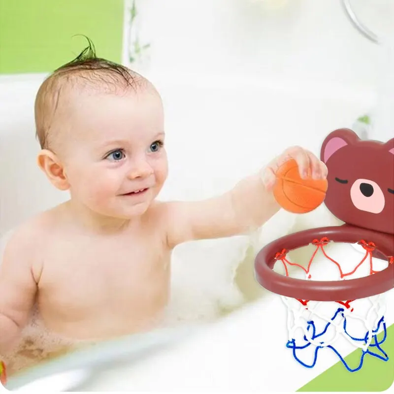 A Suit Of Children\'s Toy Mini Cute Little Bear Basketball Bathroom Bath Toys Shoot At The Basket Games In The Pool