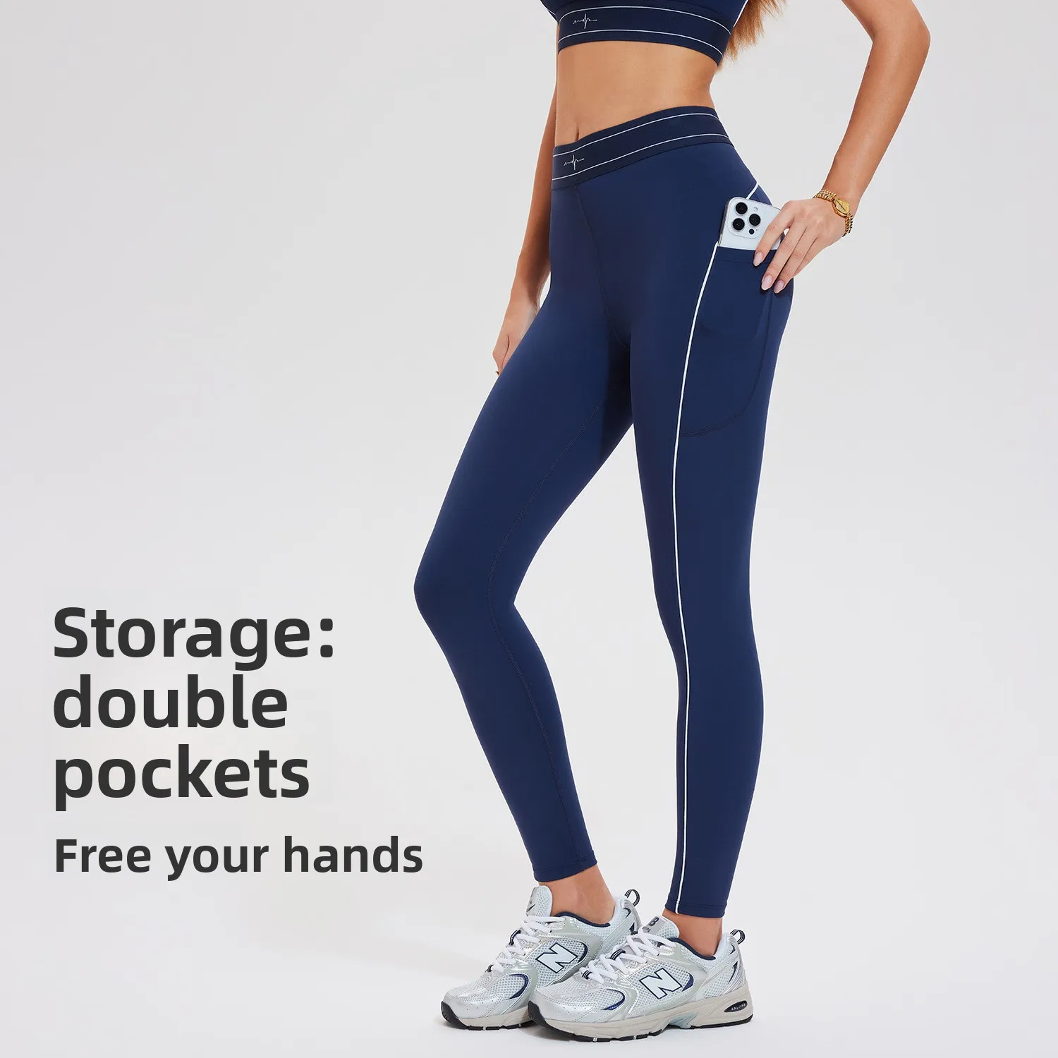 

Autumn and winter new high-waisted hip lifting yoga pants women's peach buttocks elastic gym pants cycling sports trousers