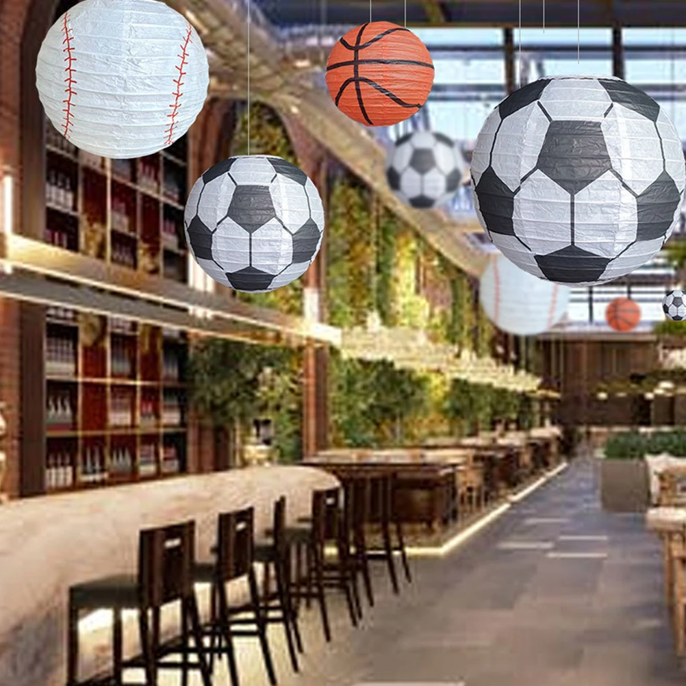 

6pcs Decorations Hanging Metal Lamp Festival Sports Party Paper Lantern Sports-Themed Lanterns Paper Lantern Festival Theme