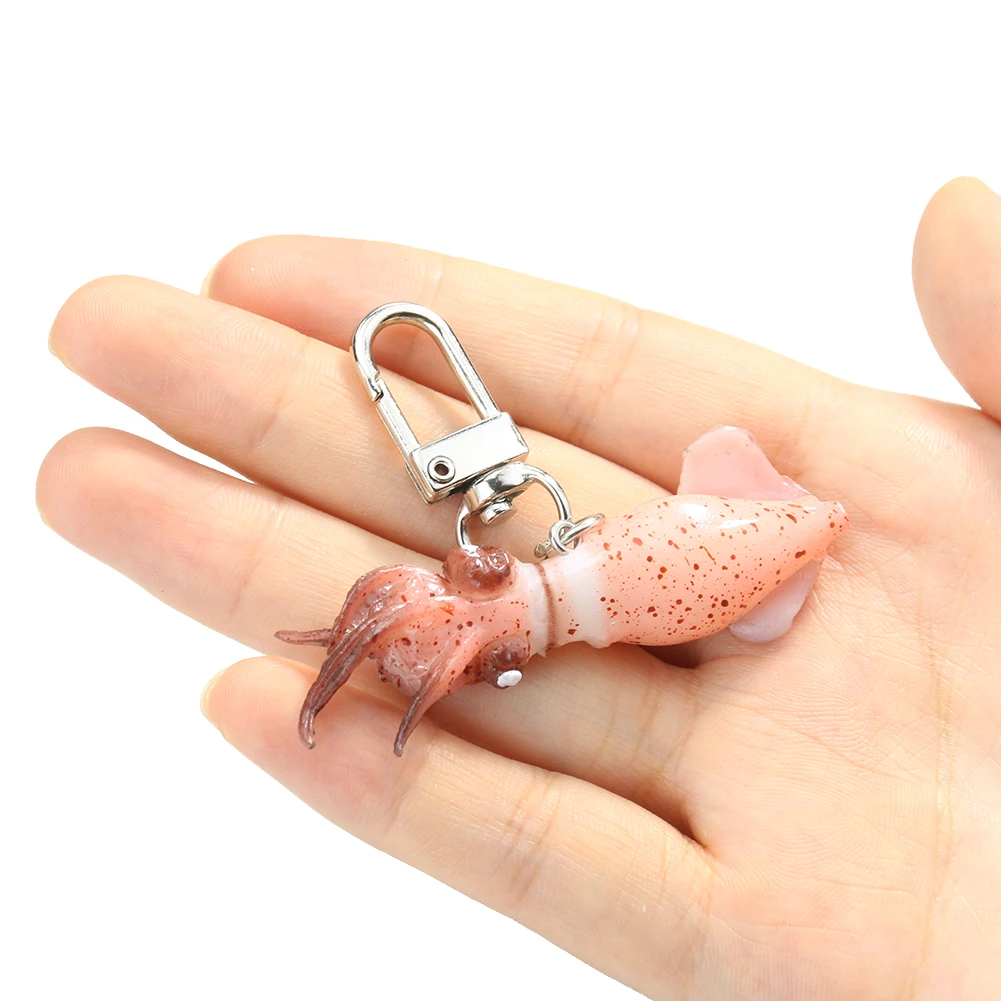 

PVC material bionic squid cuttlefish keychain personality creative bag hanging ornaments children's home food play prop model