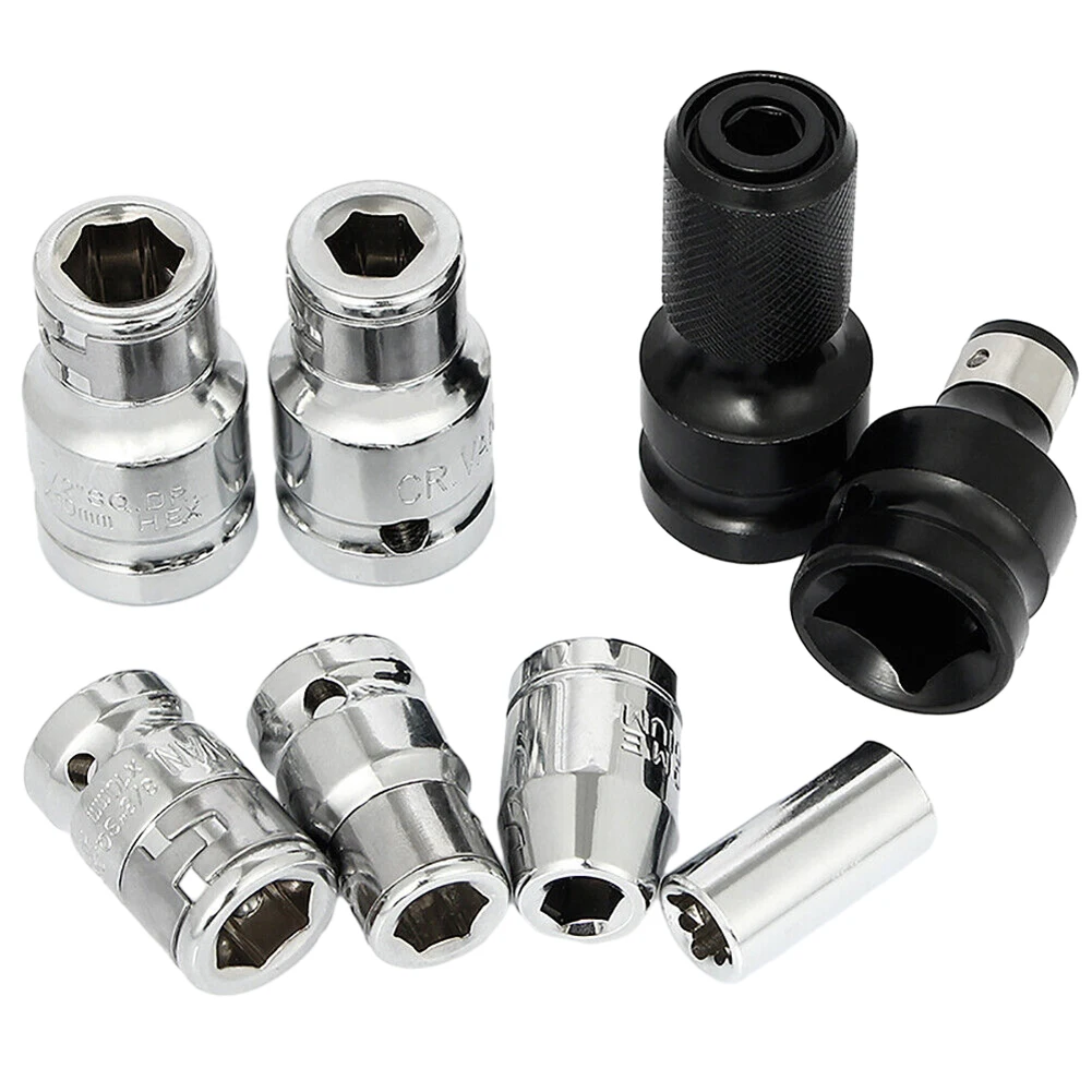 1Pc Impact Socket Adapter Converter 1/2 To 1/4 1/4 3/8 Square Nut Quick Wrench Ratchet Adapter Spanner Manual Tools Parts