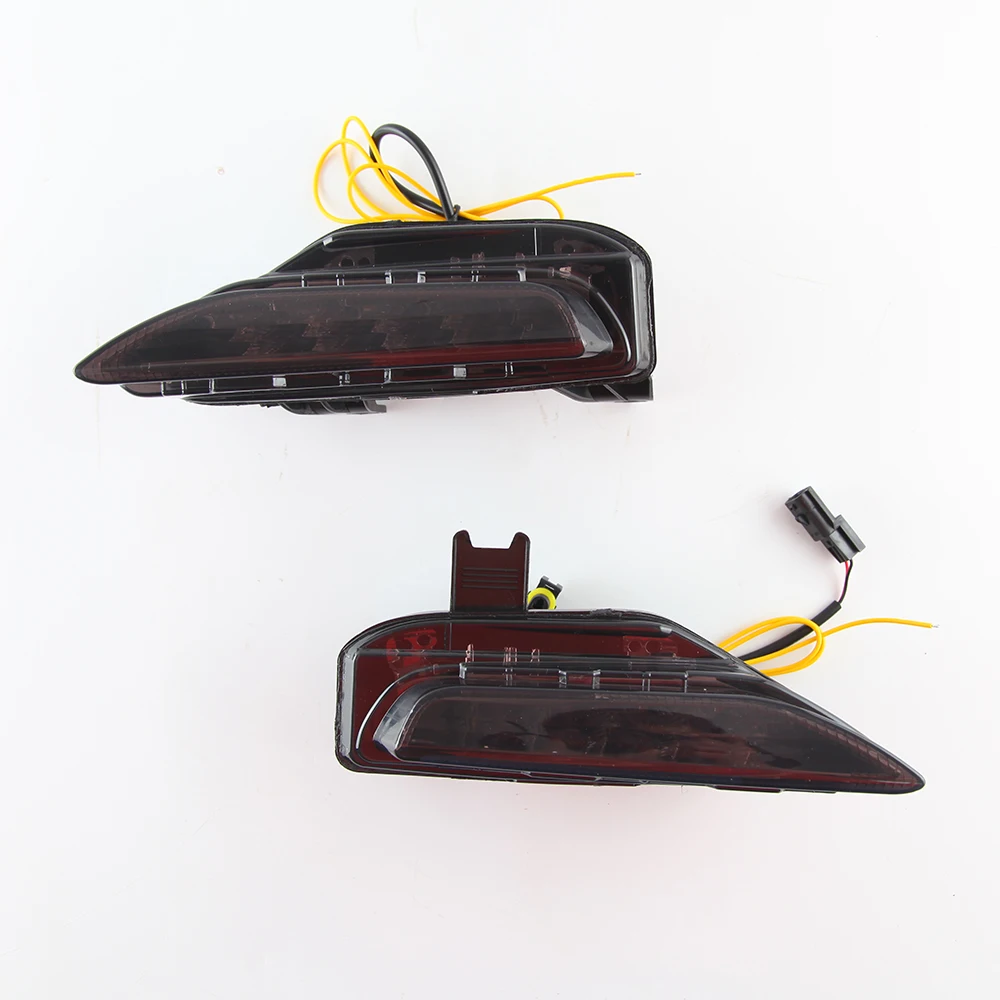 

July King Car Daytime Running Lights for Infiniti Q50 2014 2015 2016, 6000K LED Front Bumper DRL + Yellow Streamer Turn Signals