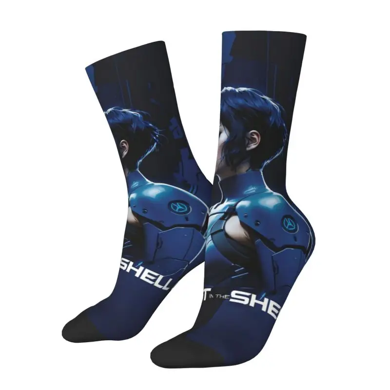 

Custom Ghost In The Shell Dress Socks Mens Womens Warm Funny Novelty Anime Crew Socks