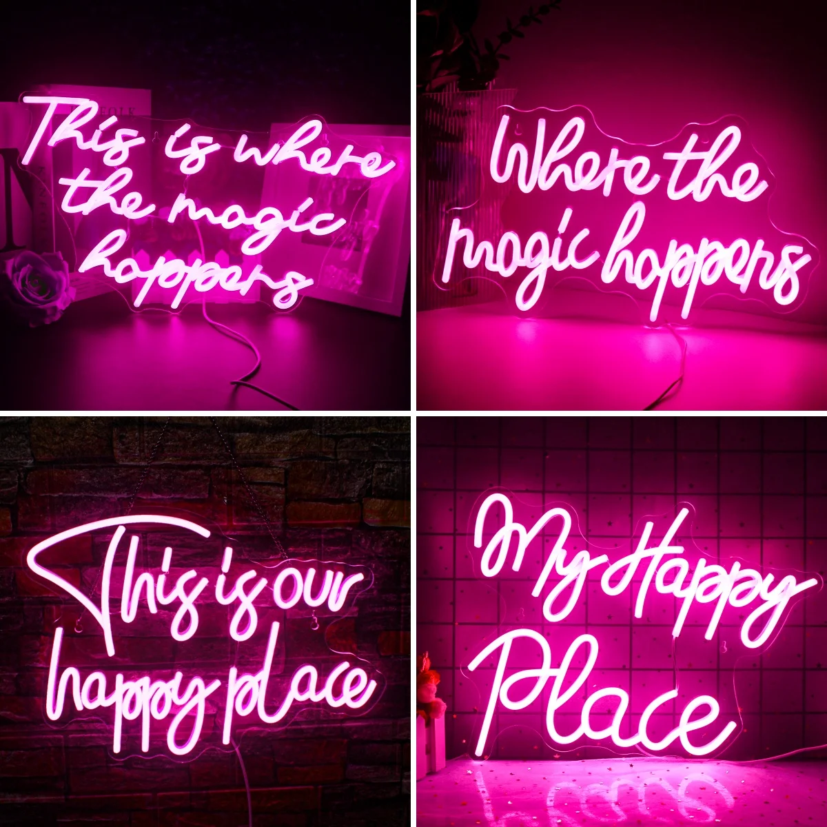 

This Is Where The Magic Happens Neon Sign LED Lights Letter Logo Room Decoration For Wedding Home Bars Birthday Party Wall Lamp