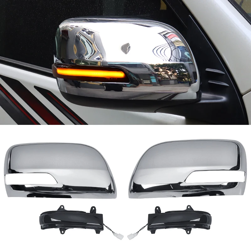 For 2008-2021 Toyota Land Cruiser 200 Prado 150 Rearview Mirror Cover Lc150 LC200 Modification Accessories LED Turn Signal FJ150