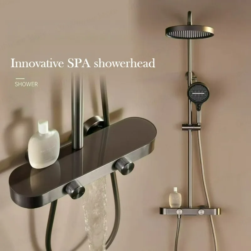 

Bathroom Shower Set Hot Cold Mixer Bath Shower Faucet Set Bathtub Wall Mount Round SPA Rainfall Luxury Shower Tap Set