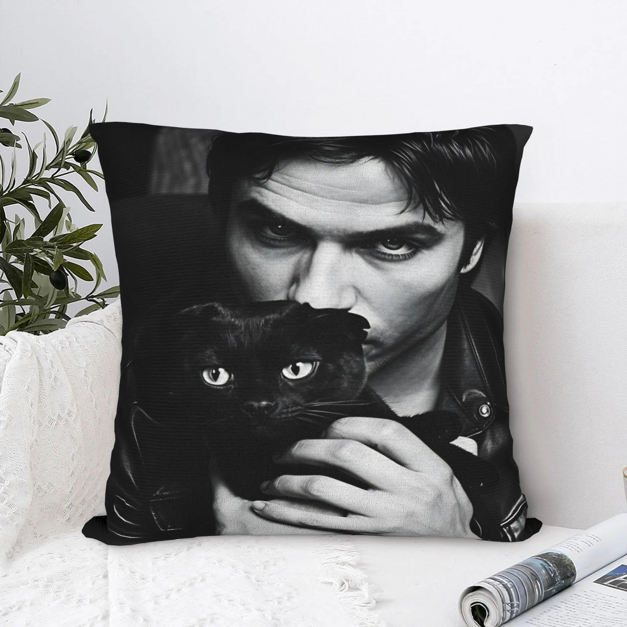 Vampire Diaries Damon Klaus  Pillow Case  Soft Pillow Cover For Sofa Home Decor Vintage Pillowcases
